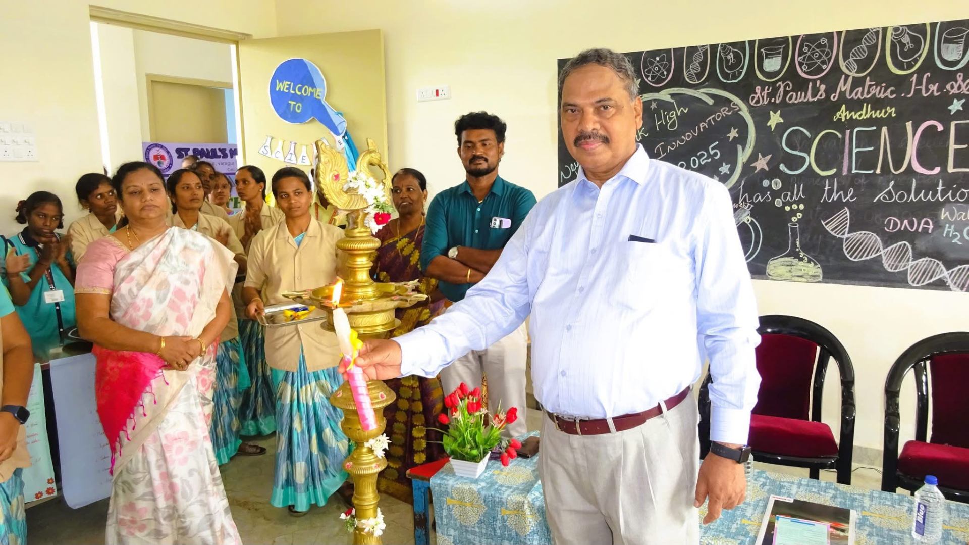 Founder Dr. P. Sethu with students
